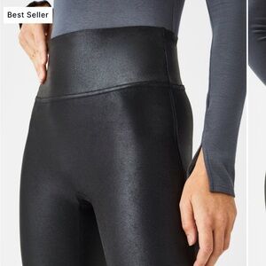 Spanx High-Waisted Faux leather Black Leggings